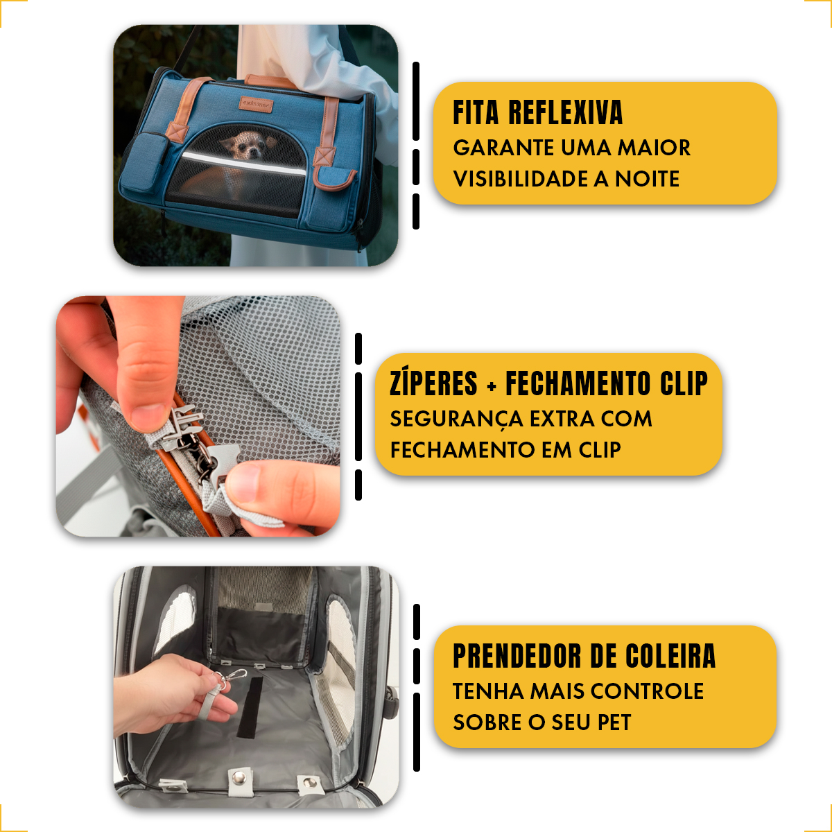 Bolsa Transporte Luxo Pet Viagem Passeio Aéreo Cães Gatos 8kg - Azul — foto 3