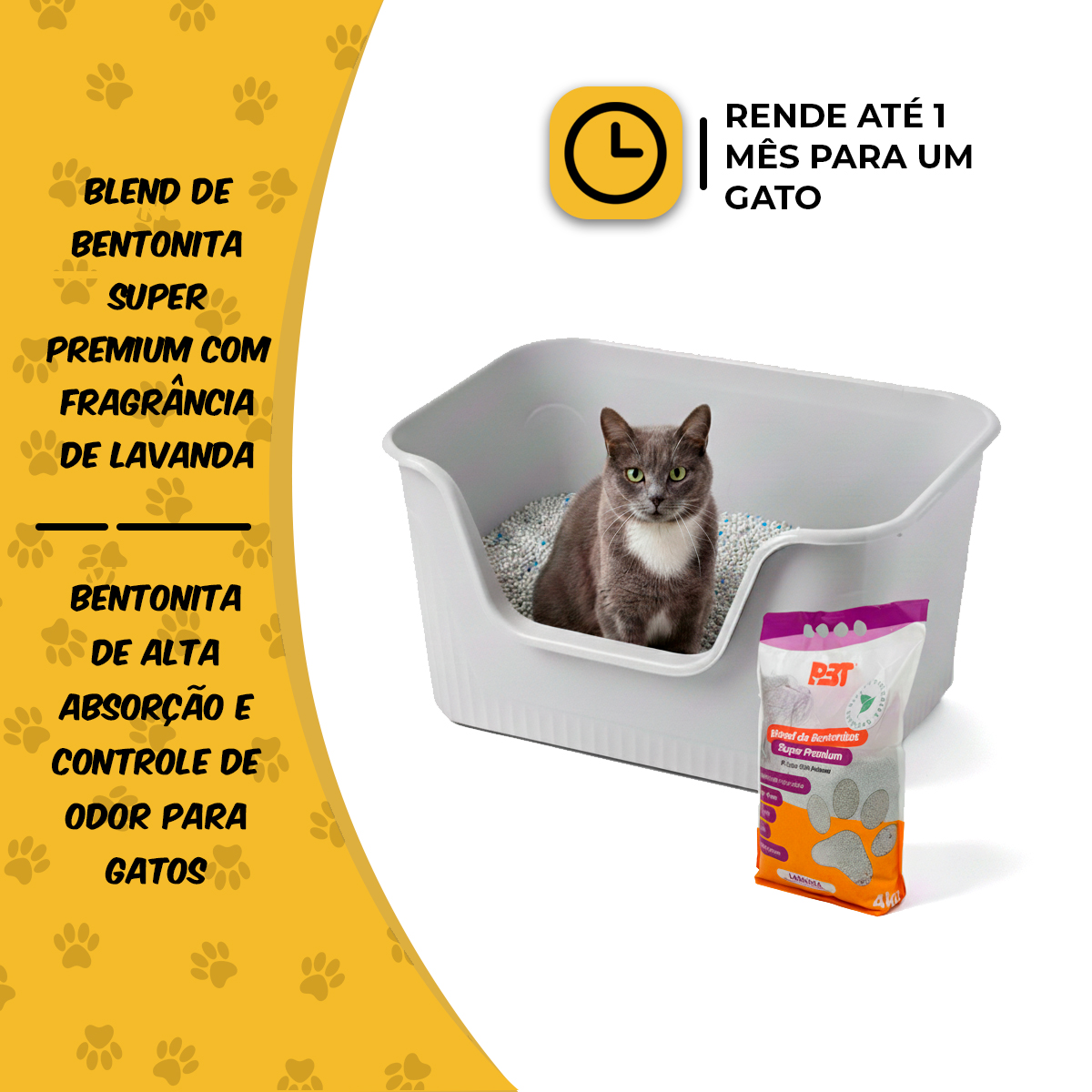 Bentonita Areia Sanitária Gatos 4kg Biodegradável P3T  - Lavanda — foto 5