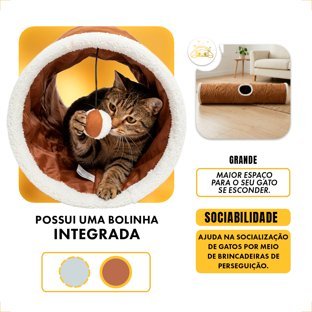 Túnel para Gatos 120 cm AFP — foto 6