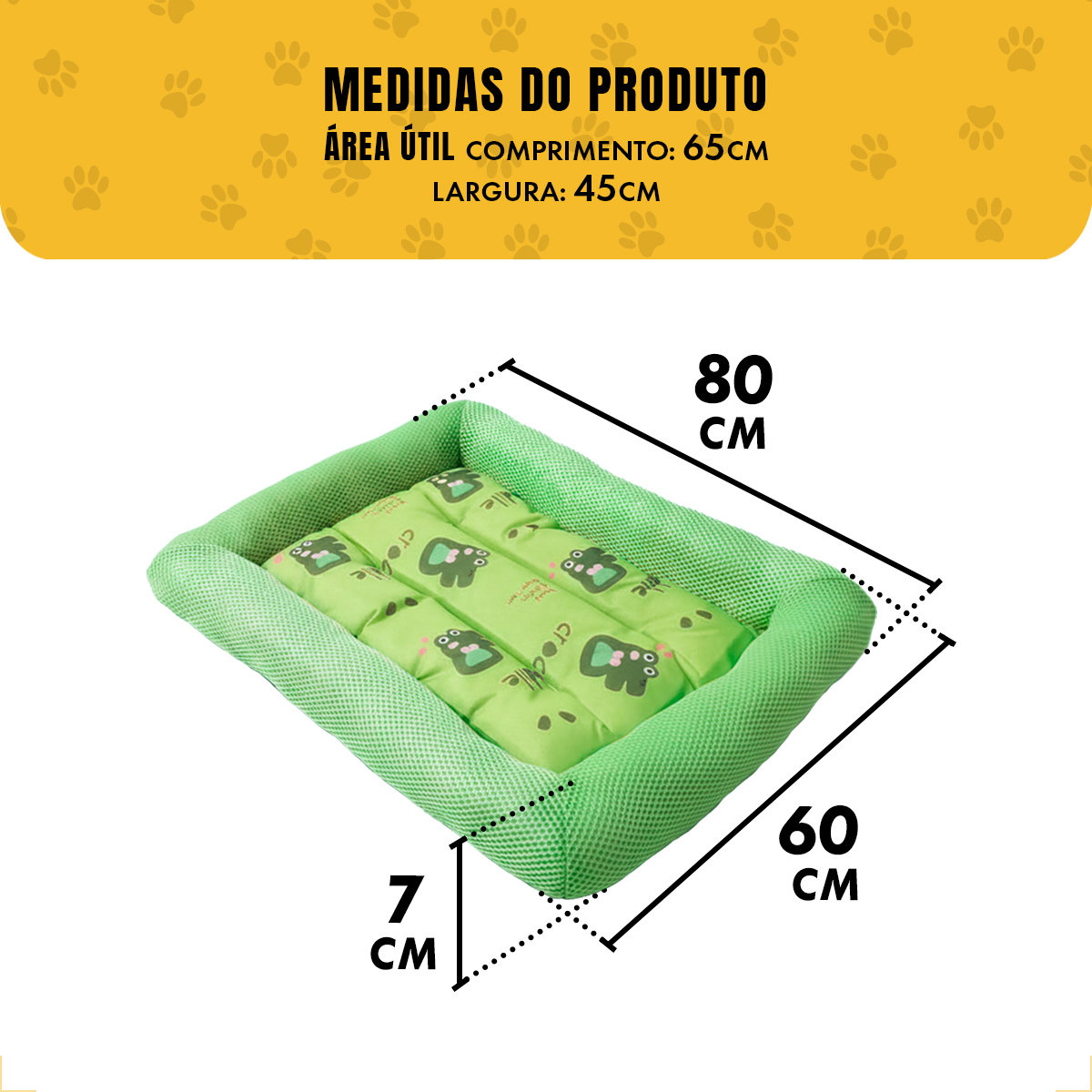 Colchonete refrescante Cães Gatos G  80x60 cm até 25 kg - Verde — foto 3