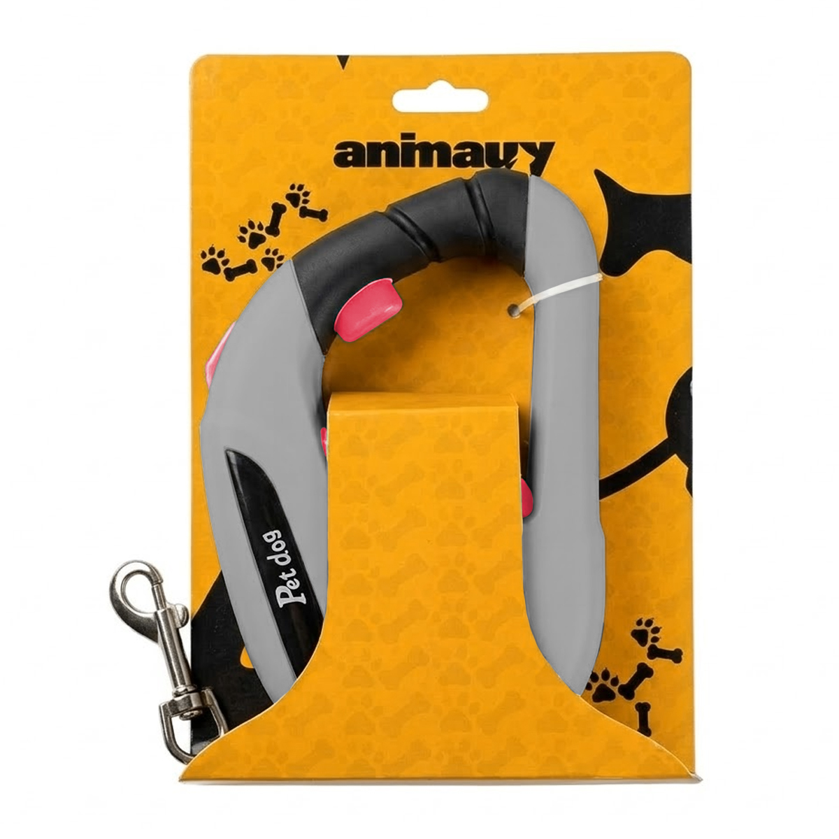 Guia Retrátil P/ Coleira Passeio Cães 5m Retangular #2 - Rosa — foto 7