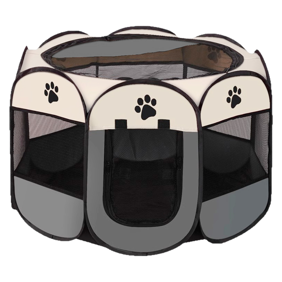 Cercadinho Pet Portátil Dobrável M  91 cm  - Cinza