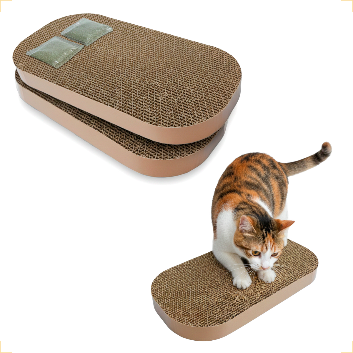 Placa de Papelão para Arranhador de gato com Catnip — foto 3