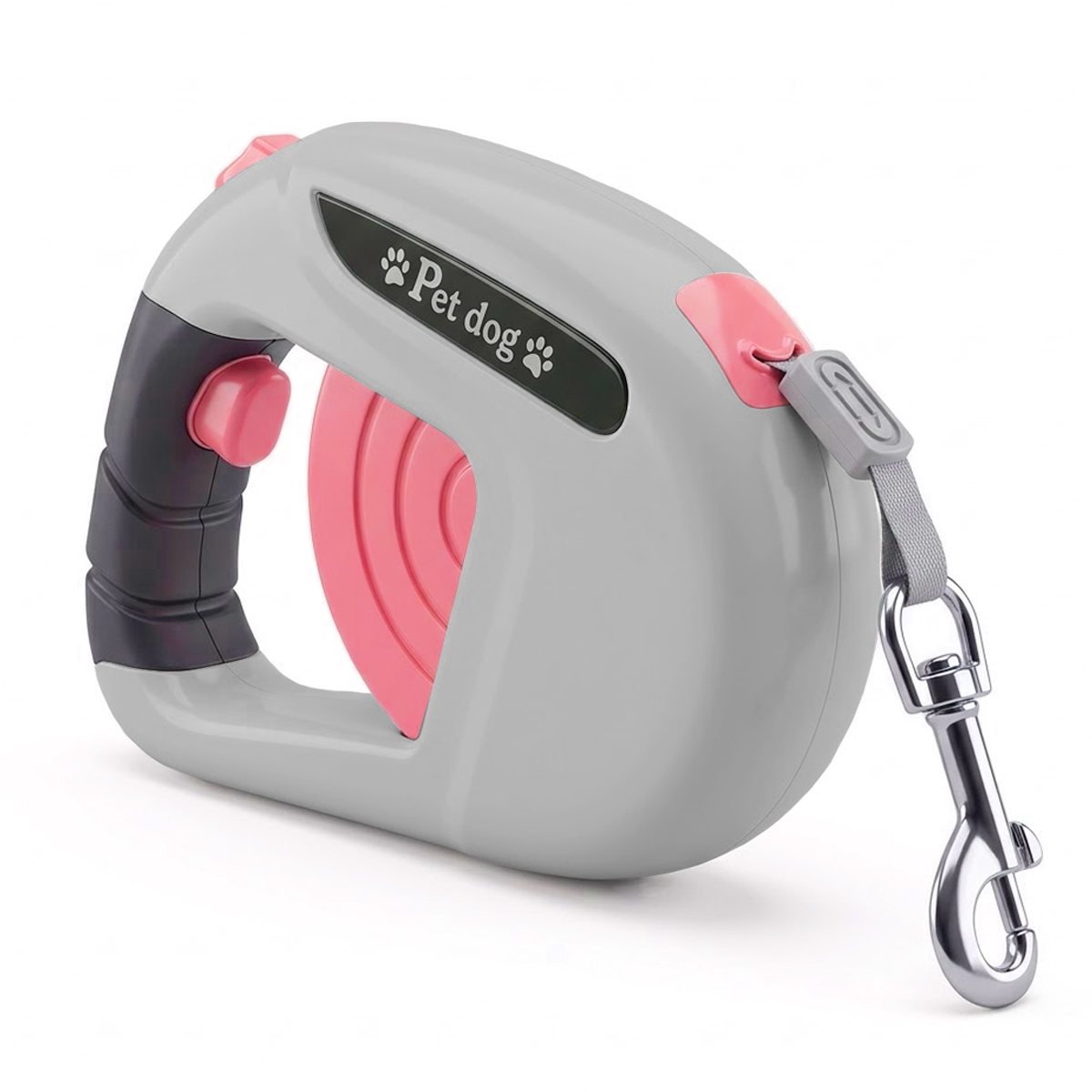 Guia Retrátil P/ Coleira Passeio Cães 5m Retangular #2 - Rosa