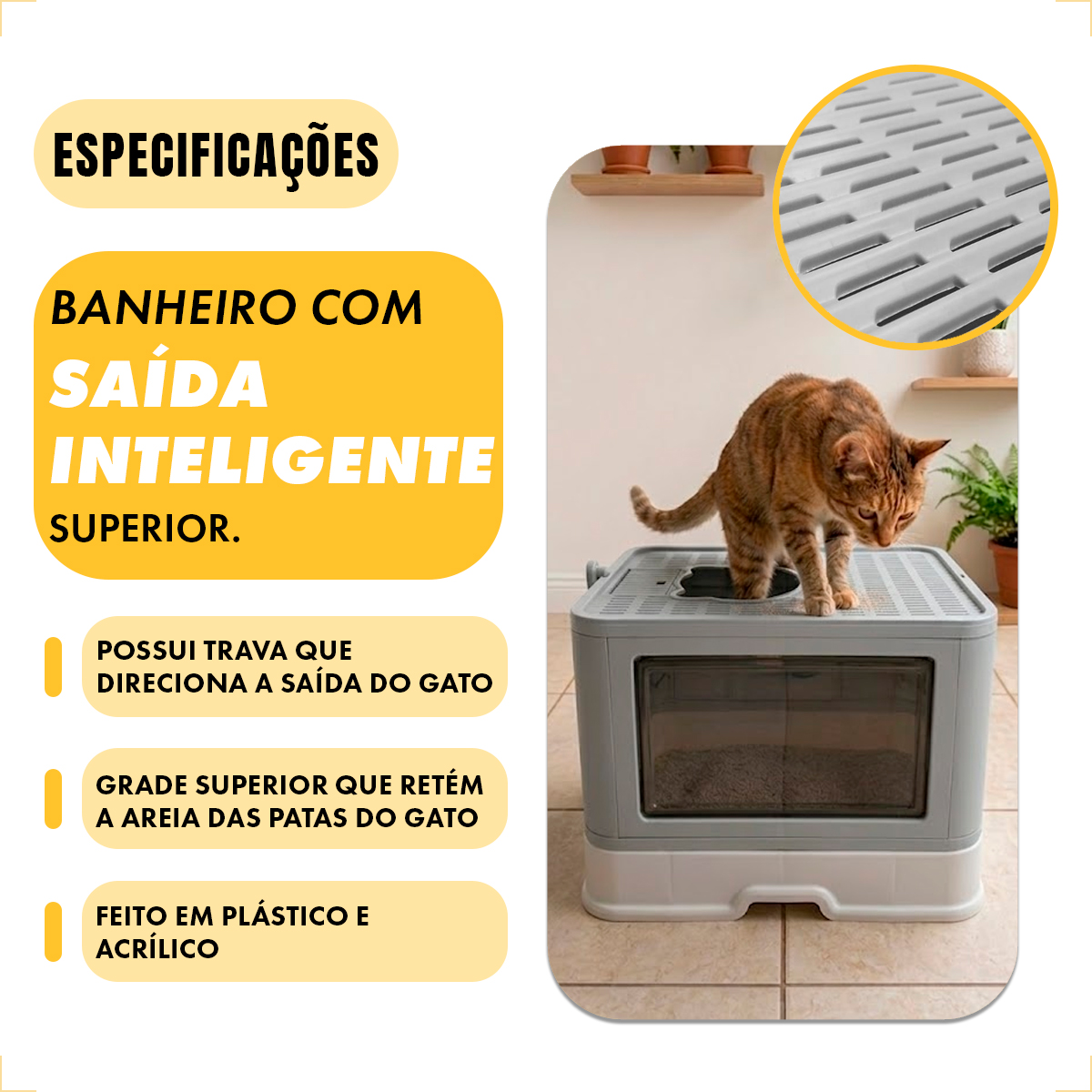 Banheiro Gato Fechado  Anti-odor + Pá + Coçadinha Luxo - Cinza — foto 5