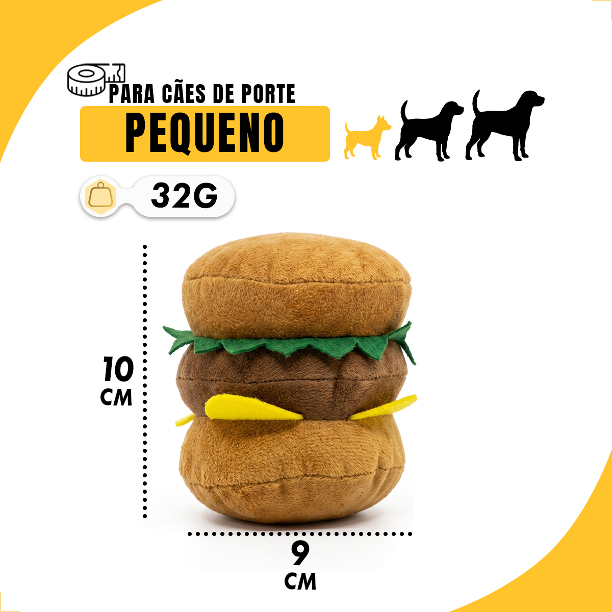 Pelúcia E Brinquedo Fast Food Diversão Para Pet Cães e Gatos - Hamburguer — foto 2