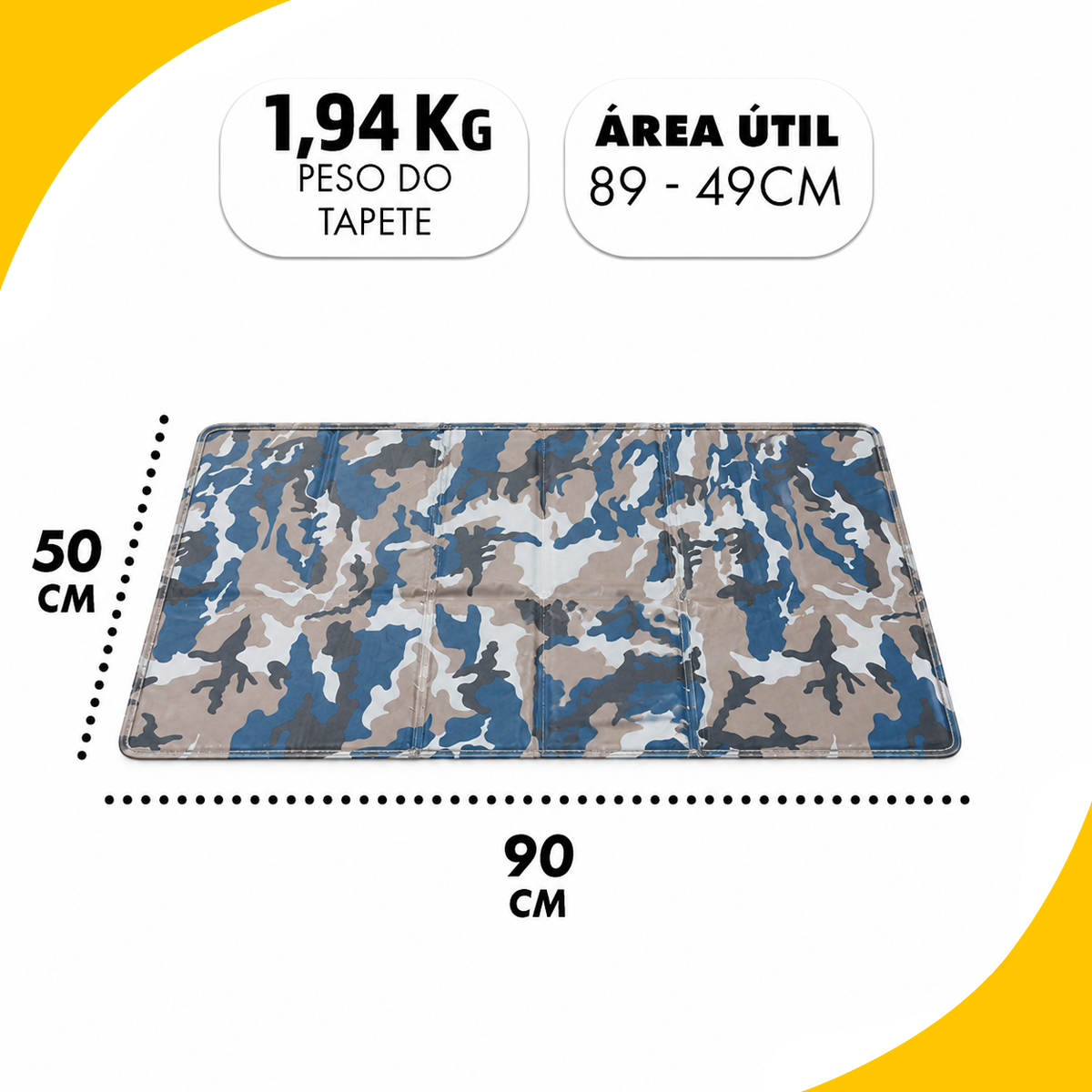 Tapete Gelado de Resfriamento G - 90X50CM - MILITAR — foto 3