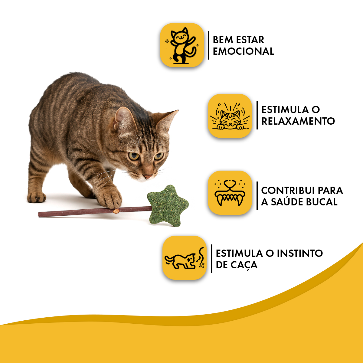 Brinquedo Varinha Catnip Gatos Animaux - Estrela — foto 5