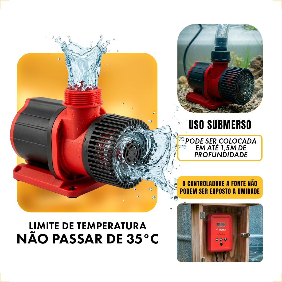 Bomba Aquário Água Doce e Salgada Submersa 12000 Lt Bivolt  — foto 6