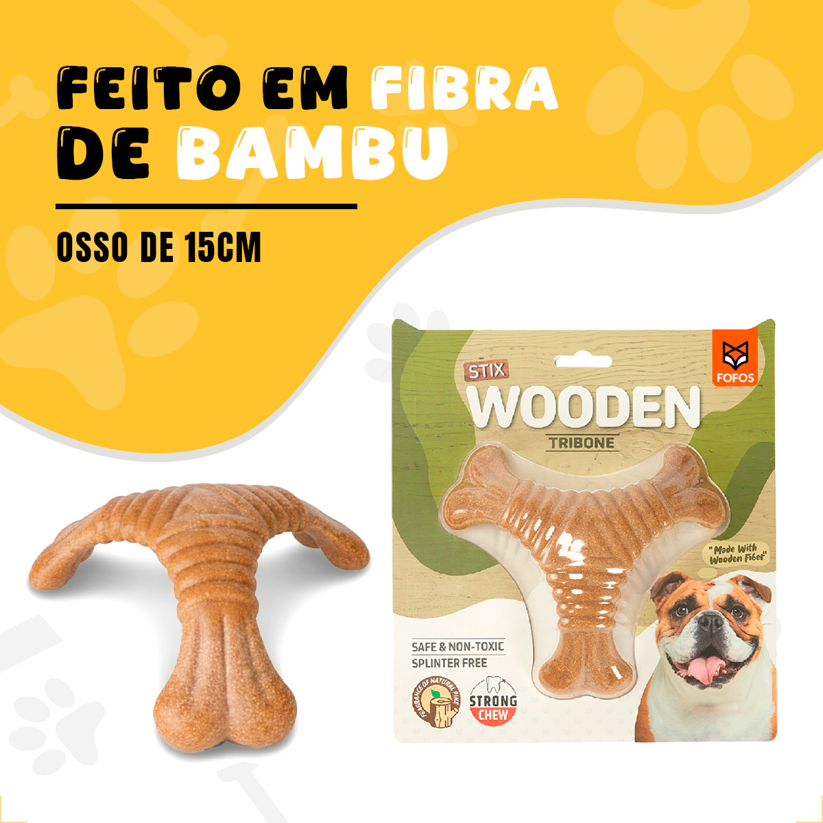 Osso Pet Cães Médios e Grandes Bambu FOFOS - Triângulo — foto 2