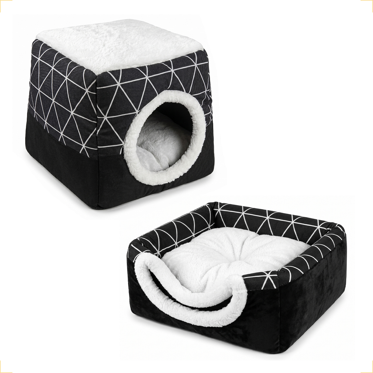 cama Toca cão gato 3x1 Casinha Pet  - Preto — foto 3