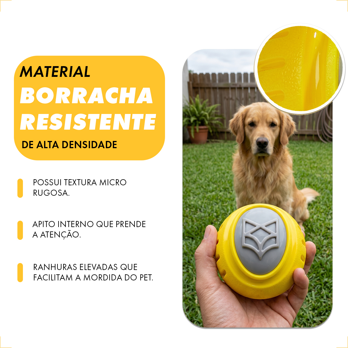 Bola Bolinha apito treinamento interativo reforçada Pet G 10cm FOFOS — foto 6