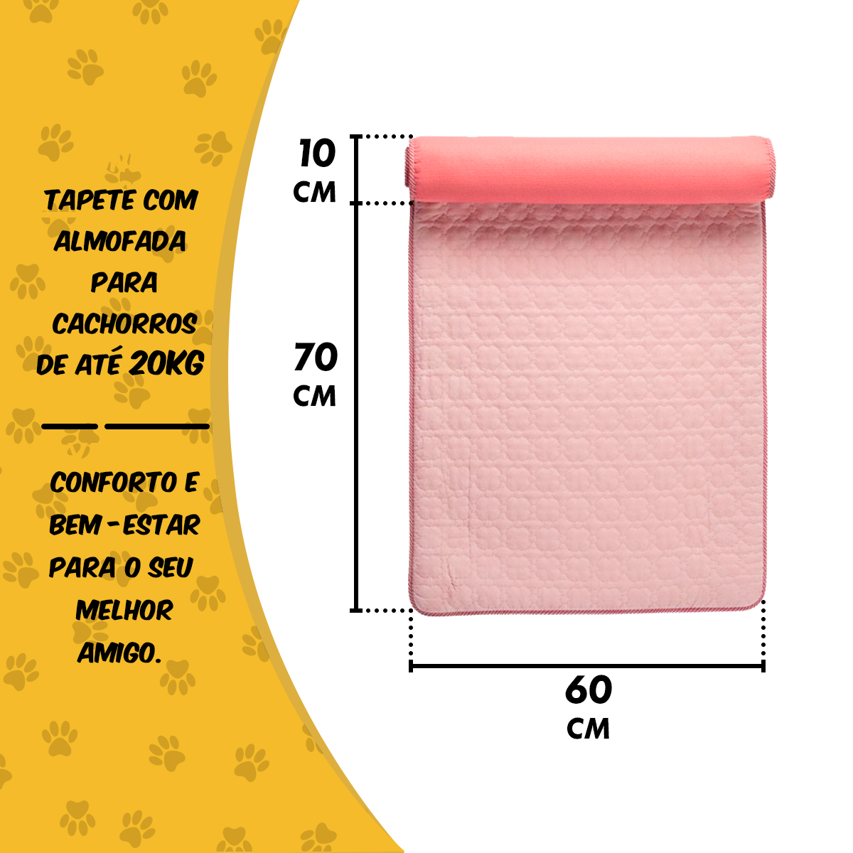 Cama Tapete Colchonete Refrescante Cães Gatos Grande  - Rosa — foto 4