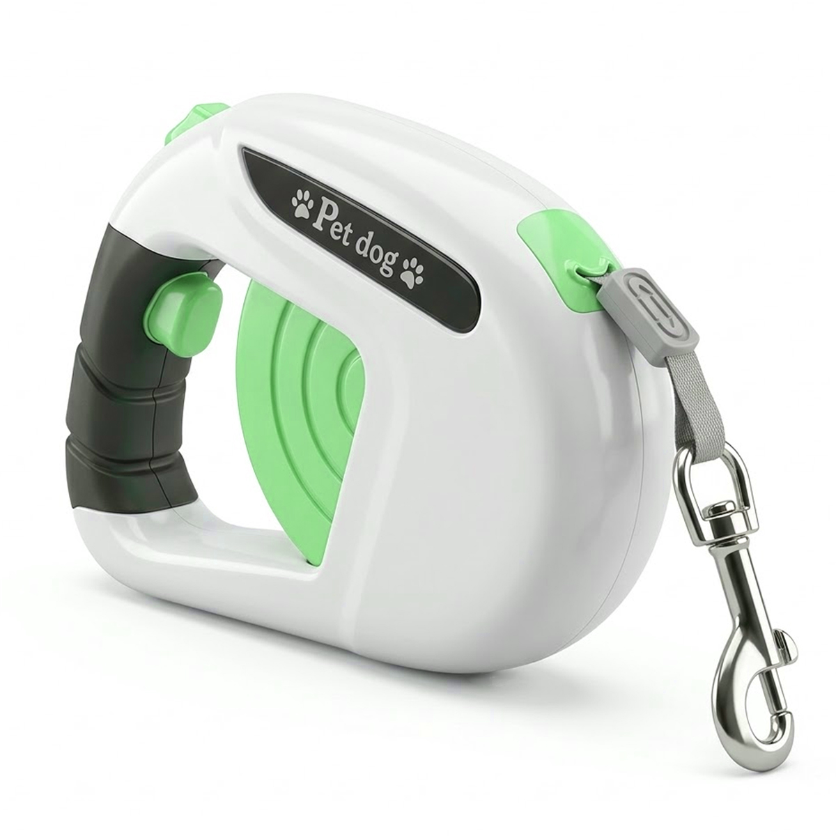 Guia Retrátil P/ Coleira Passeio Cães 5m Retangular #2 - Verde