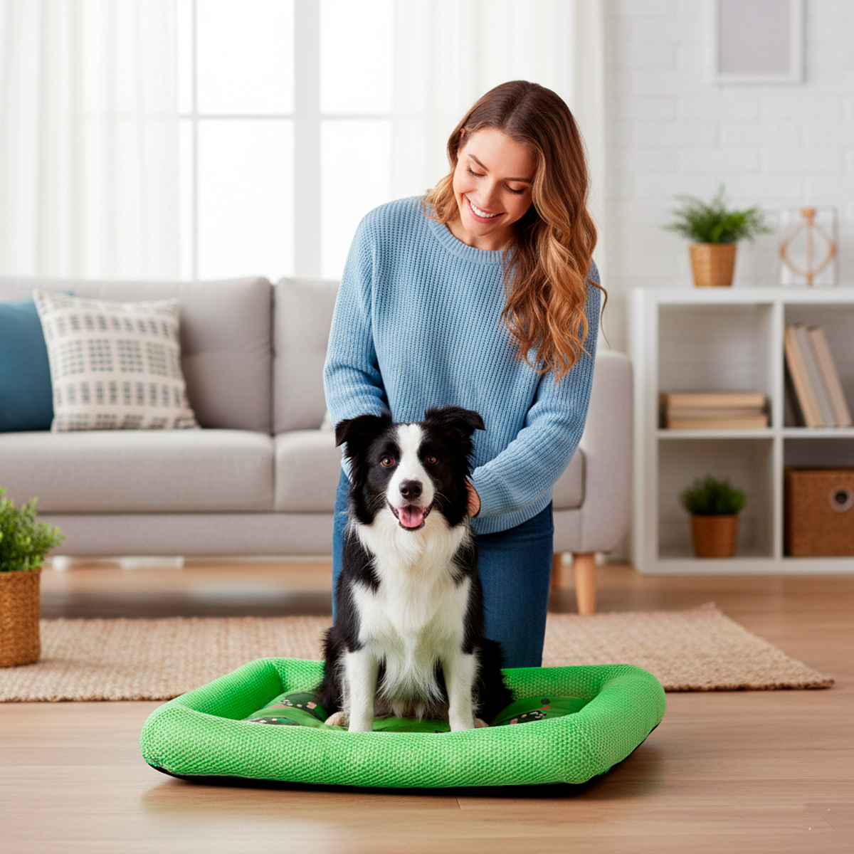 Colchonete refrescante Cães Gatos G  80x60 cm até 25 kg - Verde — foto 7