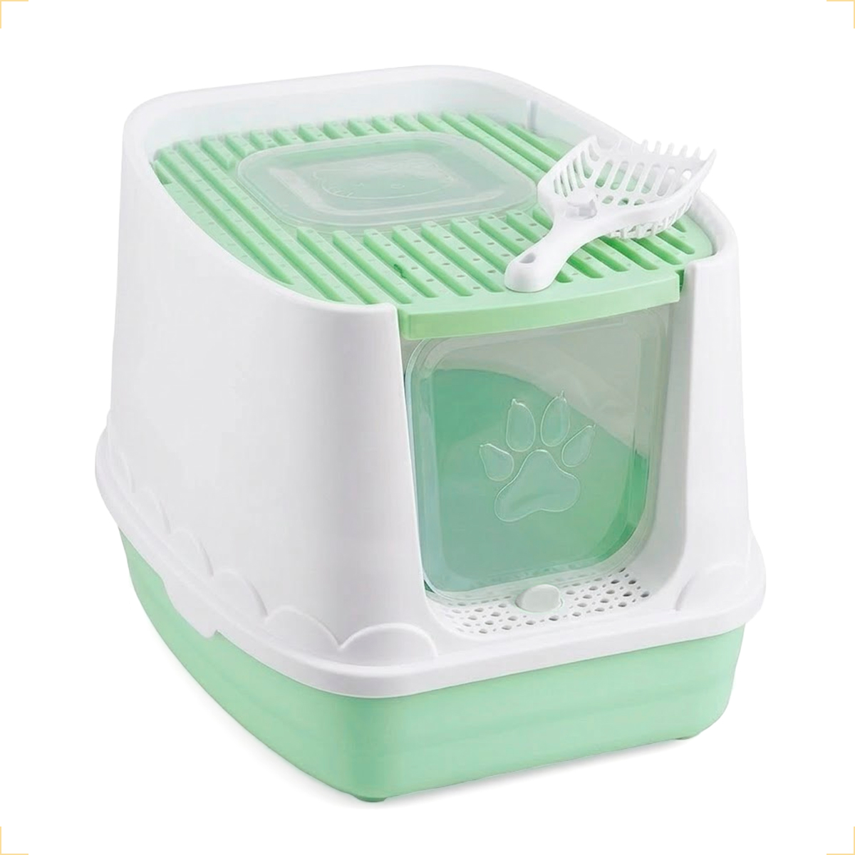 Banheiro Fechado Patinha Para Gatos - Verde
