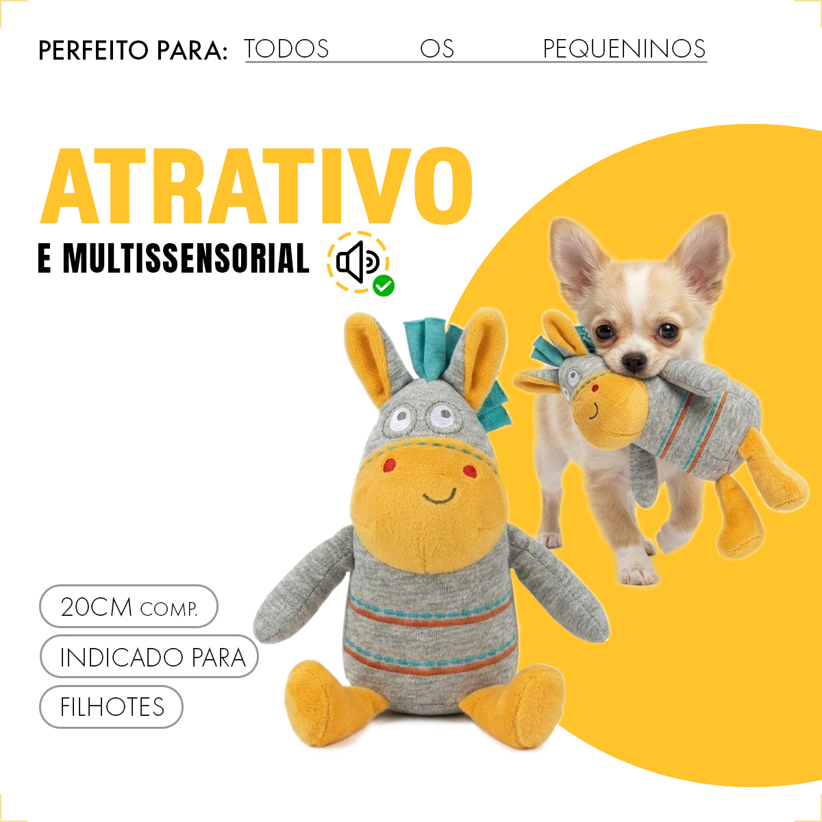 Brinquedo de Pelúcia para Filhotes - BURRO — foto 4