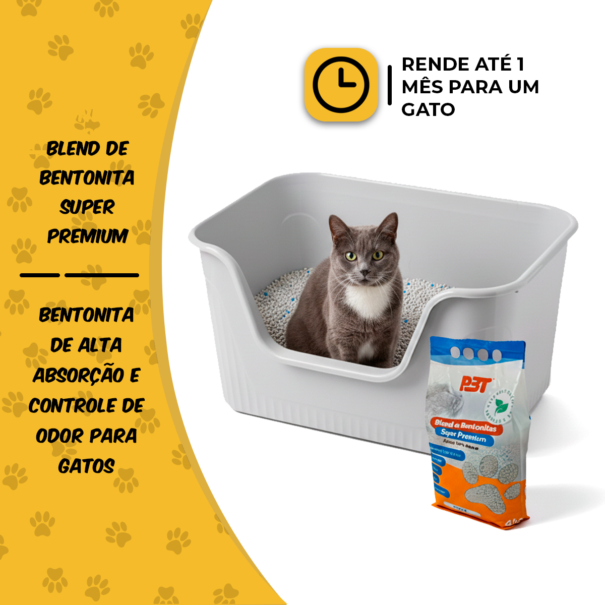 Bentonita Areia Sanitária Gatos 4kg Biodegradável P3T NATURAL — foto 5