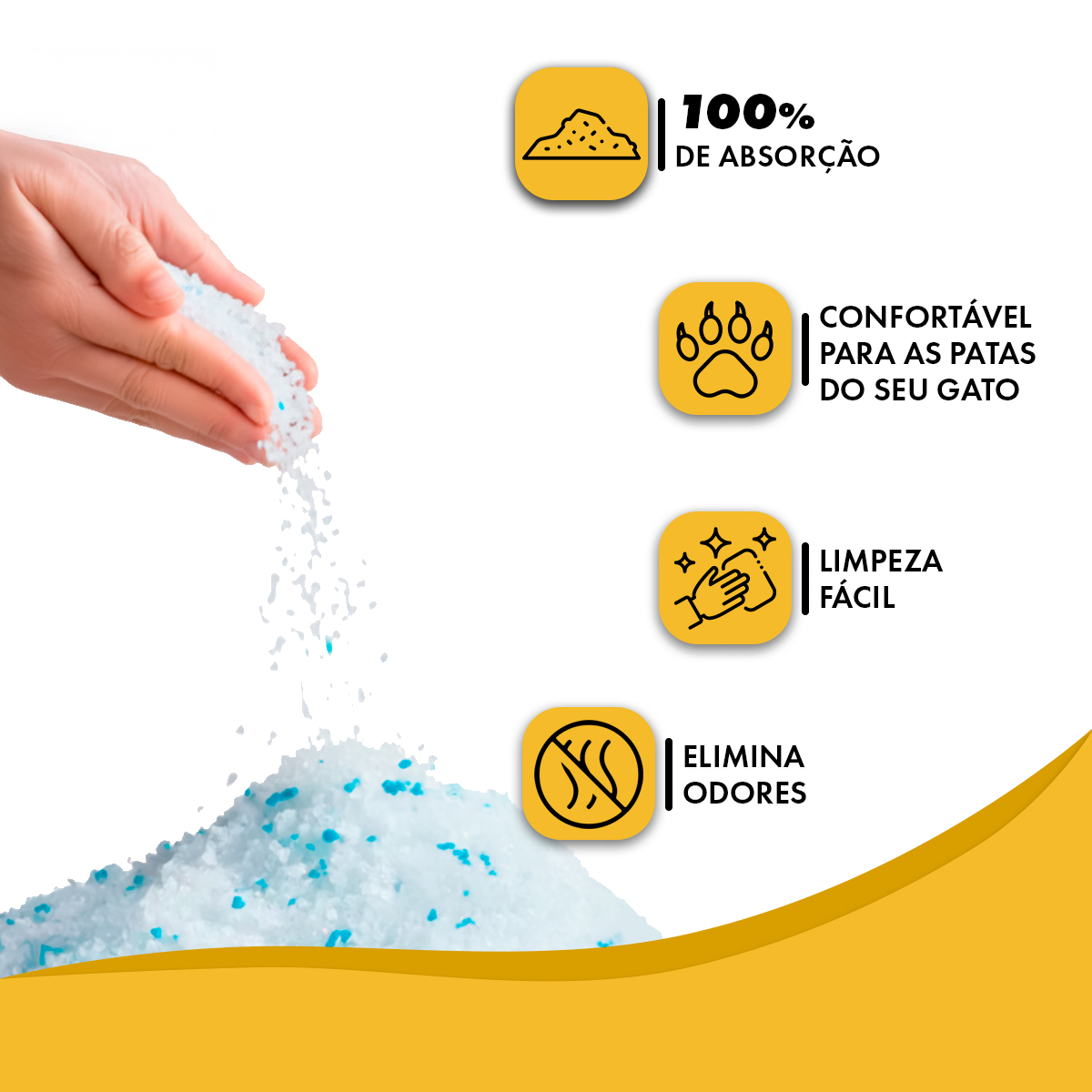 Areia Sanitária de Gato Micro Cristais Sílica FINA 1,6kg P3T — foto 6