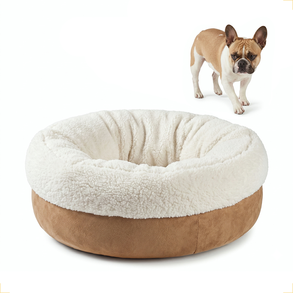 Cama Pet Luxo Donut - 50 cm Comp. x 25 cm  Alt. - BEGE — foto 2