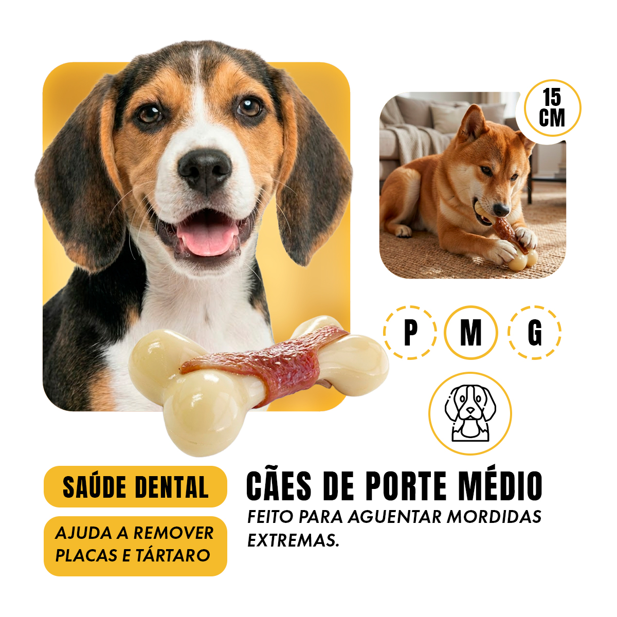 Osso Pet Cães Médios e Grandes  até 16 kg Sabor e Cheiro Bacon — foto 7