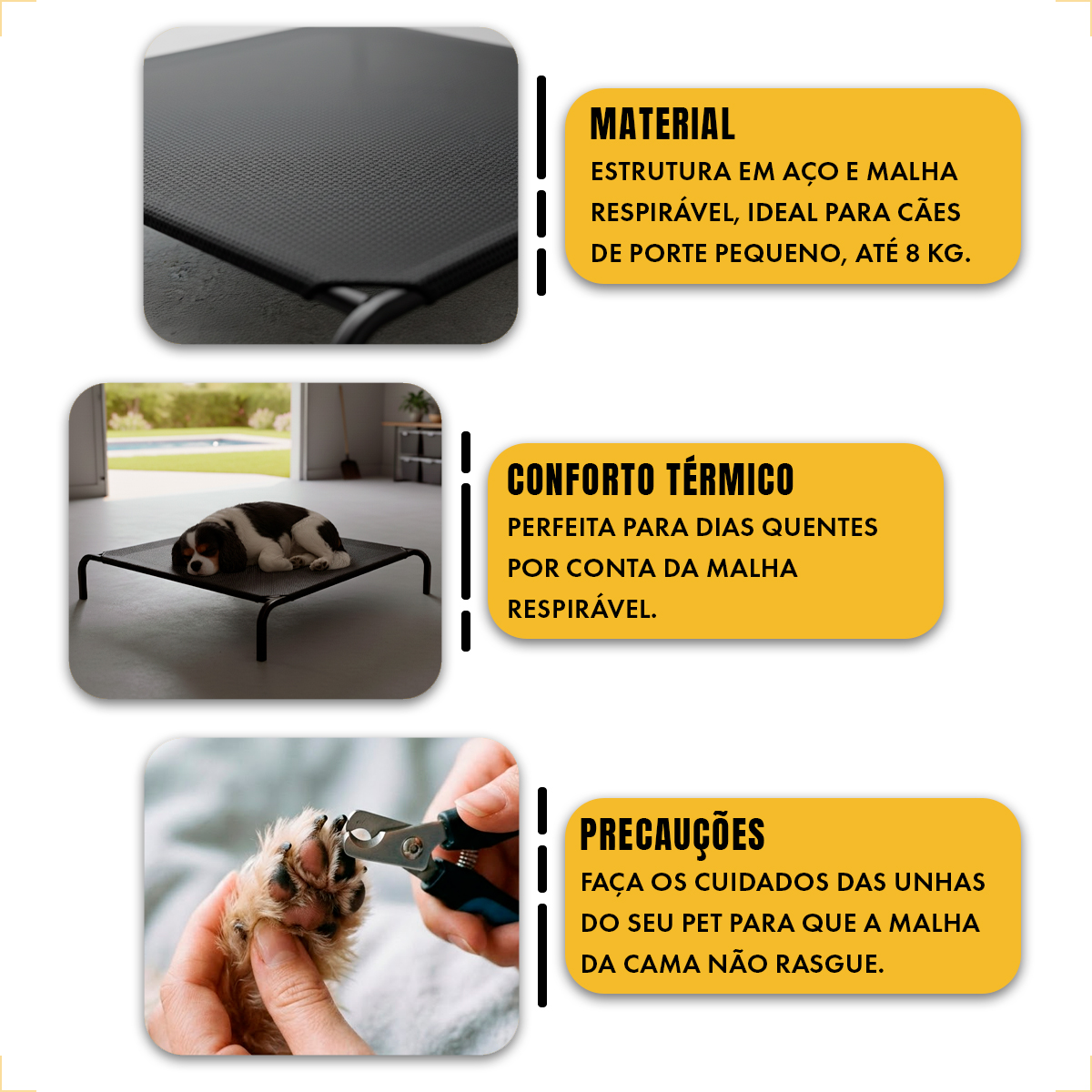 Cama Elevada Pet M 63cmx56cm até 20KG — foto 4