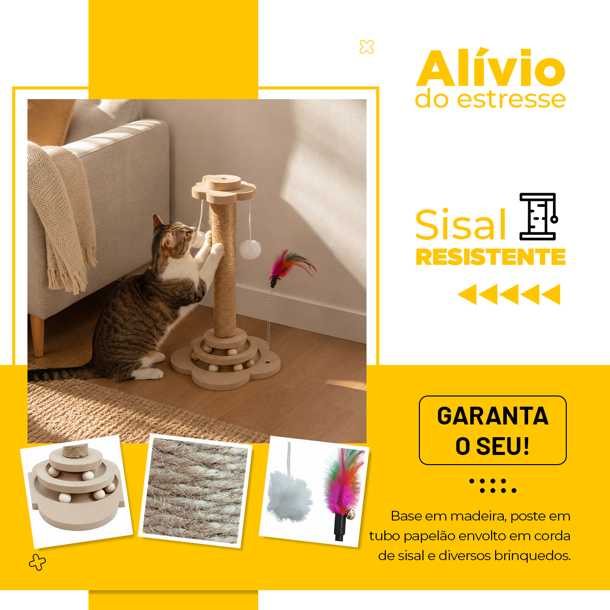 Arranhador Interativo com Bolinhas e Penas — foto 5