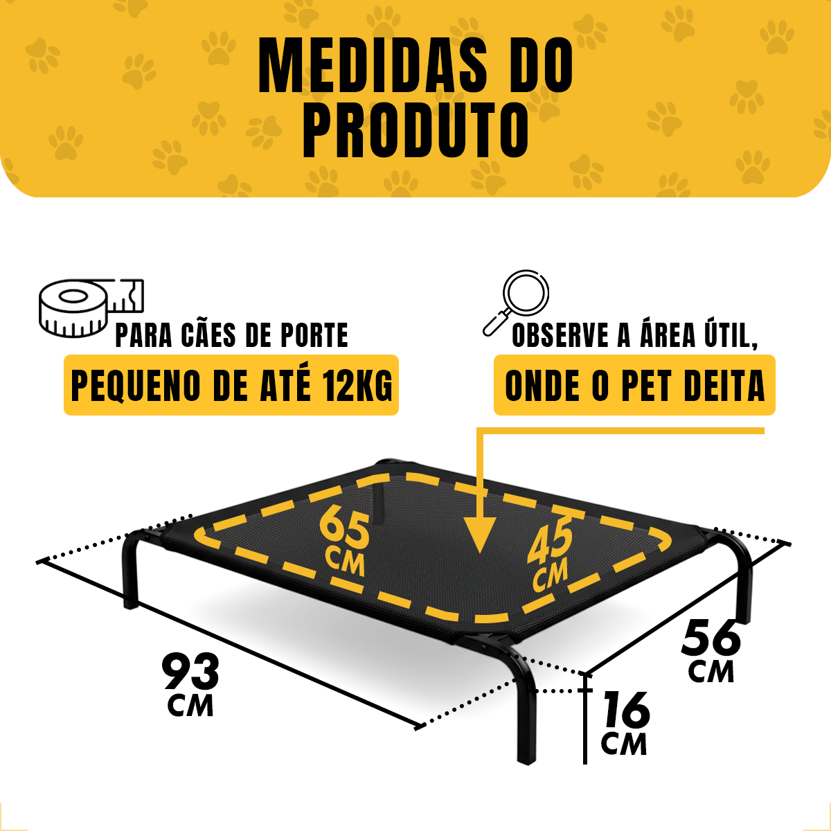 Cama Elevada Pet G 93x56cm até 30kg — foto 3