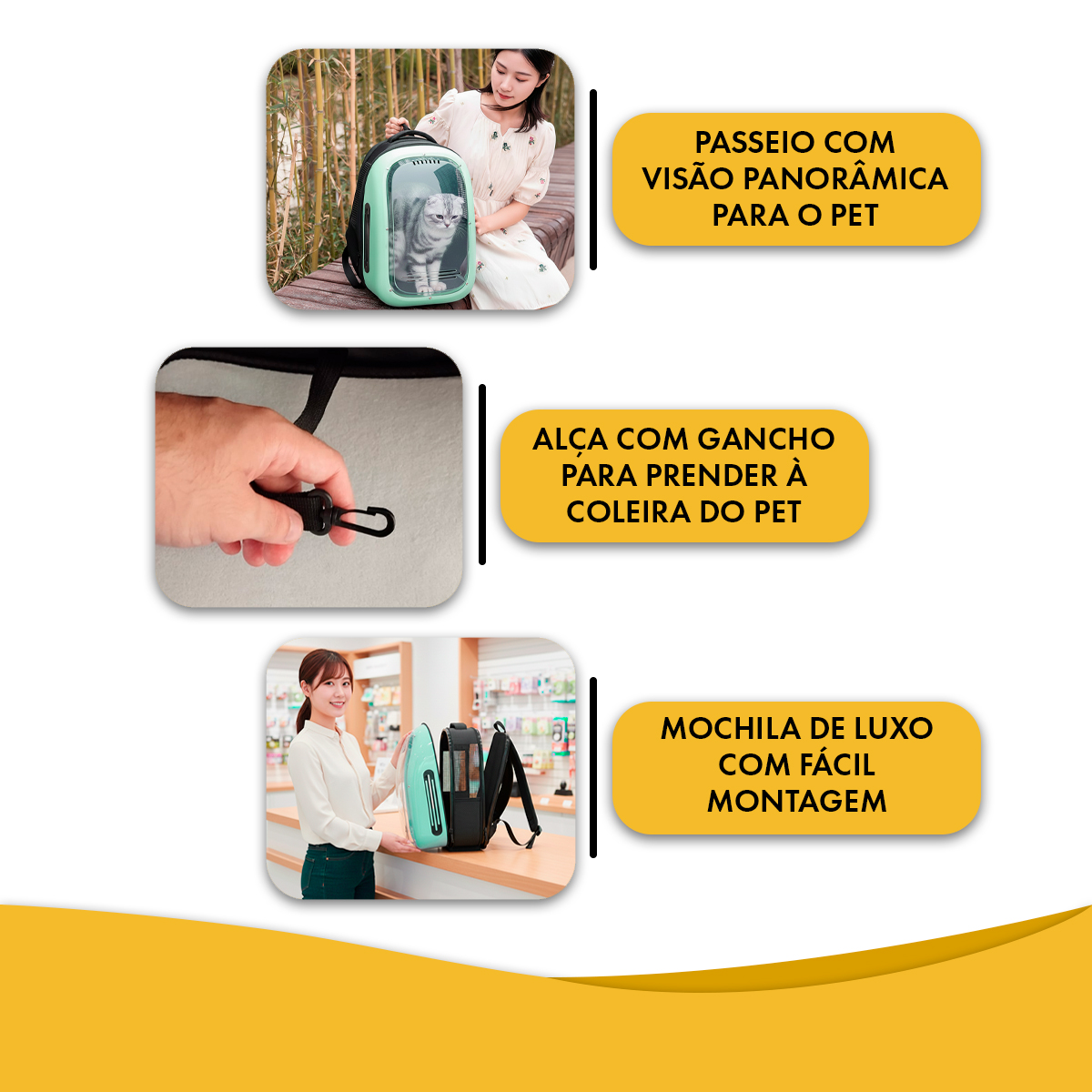 Mochila Pet Panorâmica Visor  Pet até 5 kg - Verde — foto 4