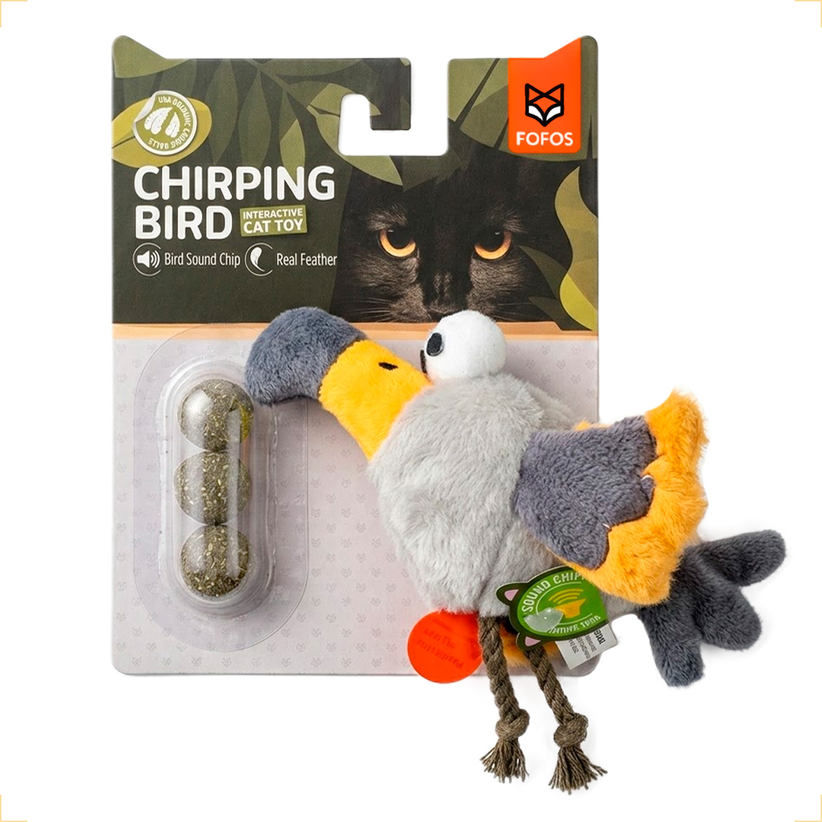 Brinquedo Interativo Som Bolinhas Catnip Aves/Passáros Gatos FOFOS - Águia