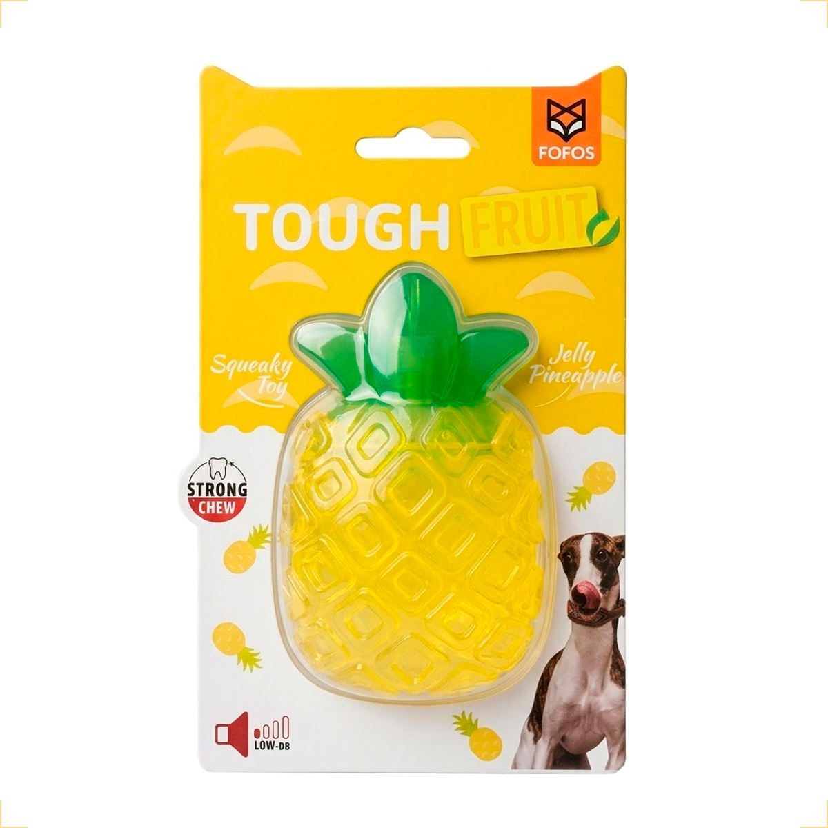 Brinquedo Mordedor Frutas Pet Cães Porte Médio TPR FOFOS - Abacaxi — foto 2