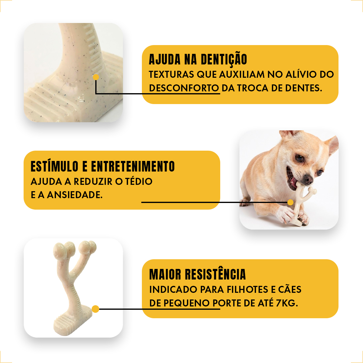 Osso Pet Cães Pequenos Maciço 9 cm - P — foto 5