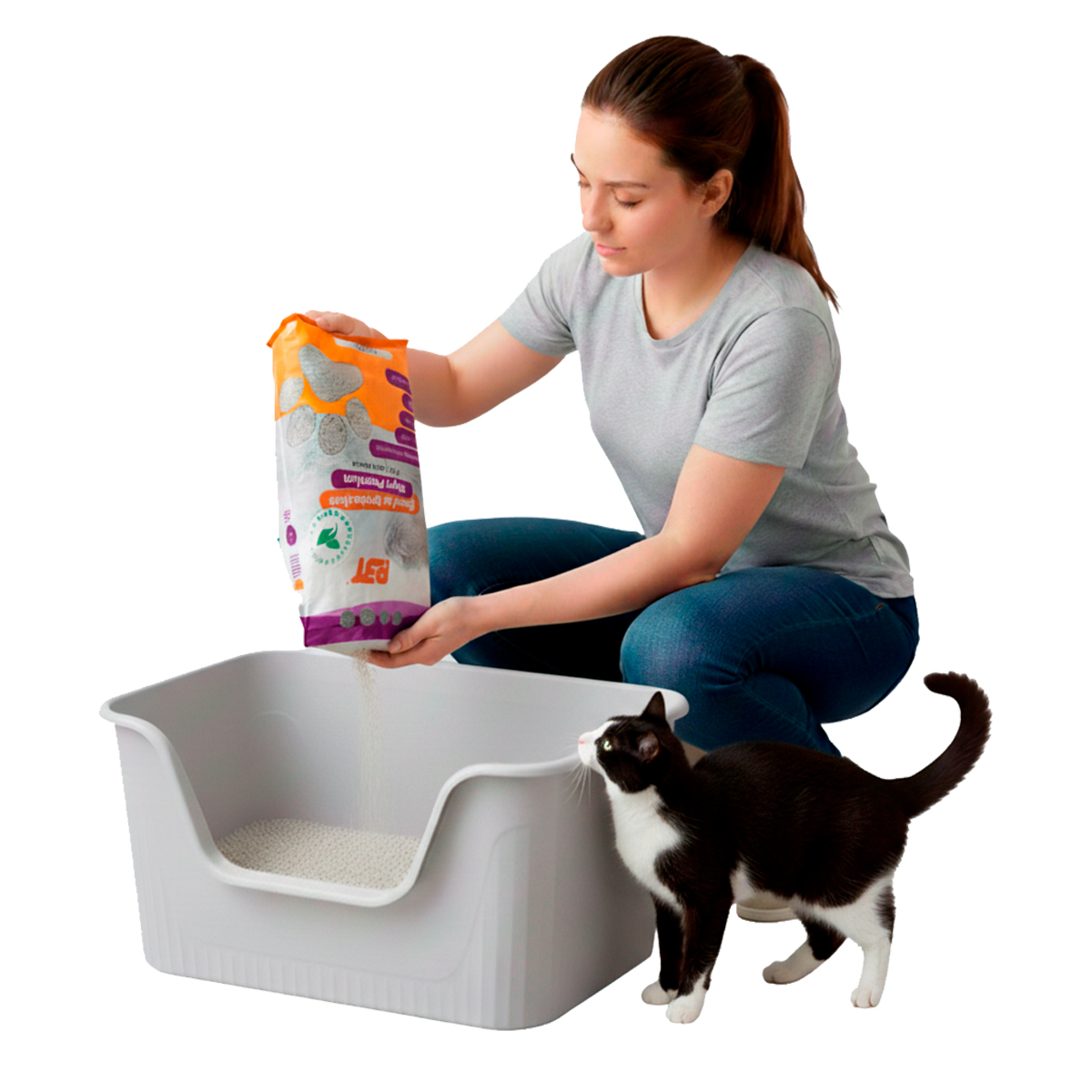 Bentonita Areia Sanitária Gatos 4kg Biodegradável P3T  - Lavanda — foto 4