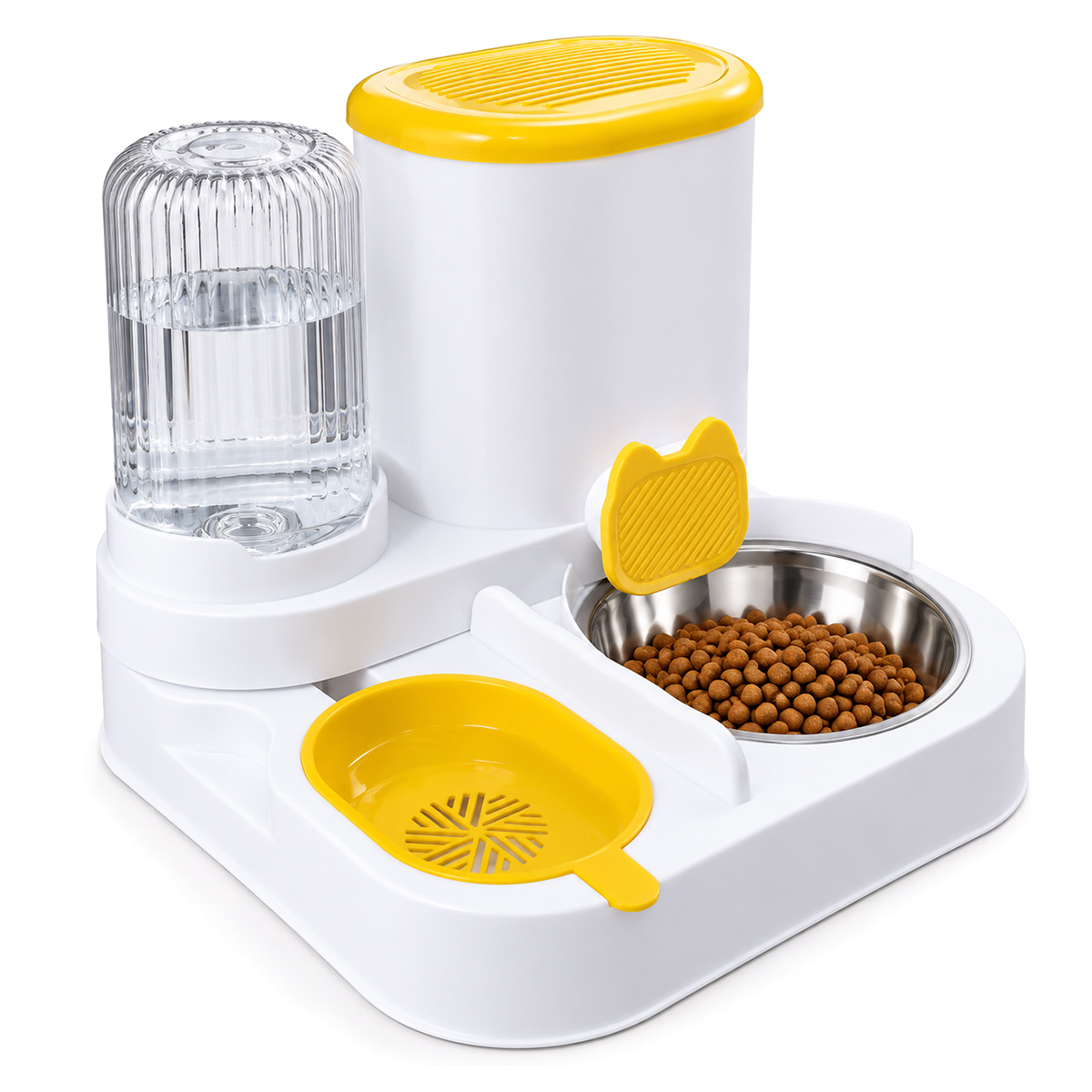 Comedouro e Bebedouro Duplo Automático 800 ML - Amarelo — foto 4