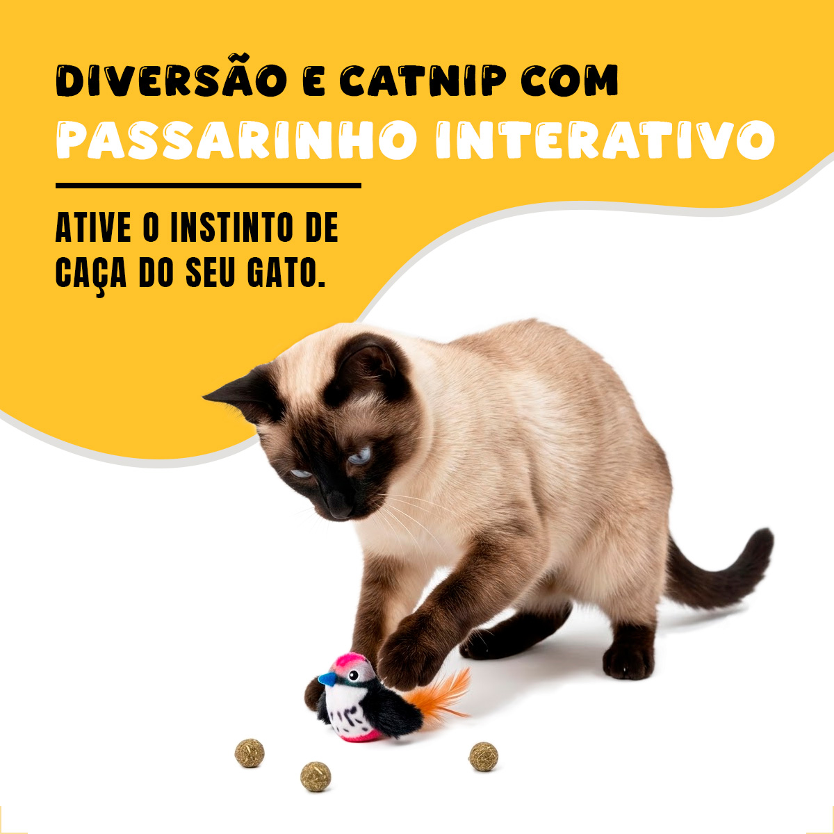 Brinquedo Interativo Som Bolinhas Catnip Aves/Passáros Gatos FOFOS - Pássaro Vermelho — foto 2
