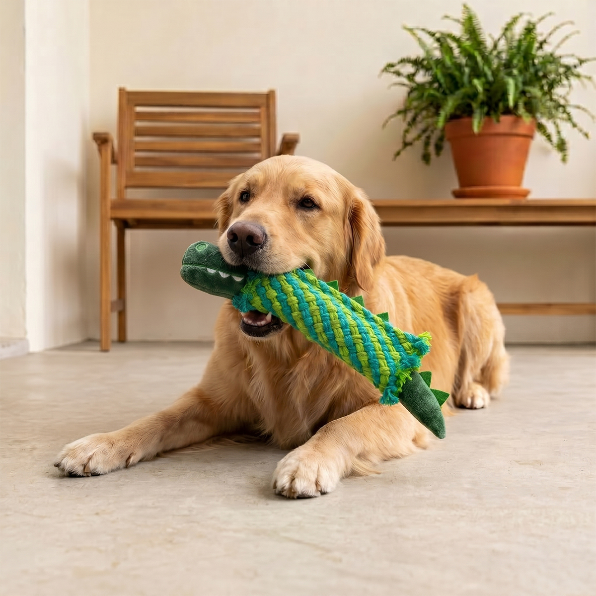 Brinquedo De Corda Mordedor Para Cães FOFOS - Crocodilo — foto 8