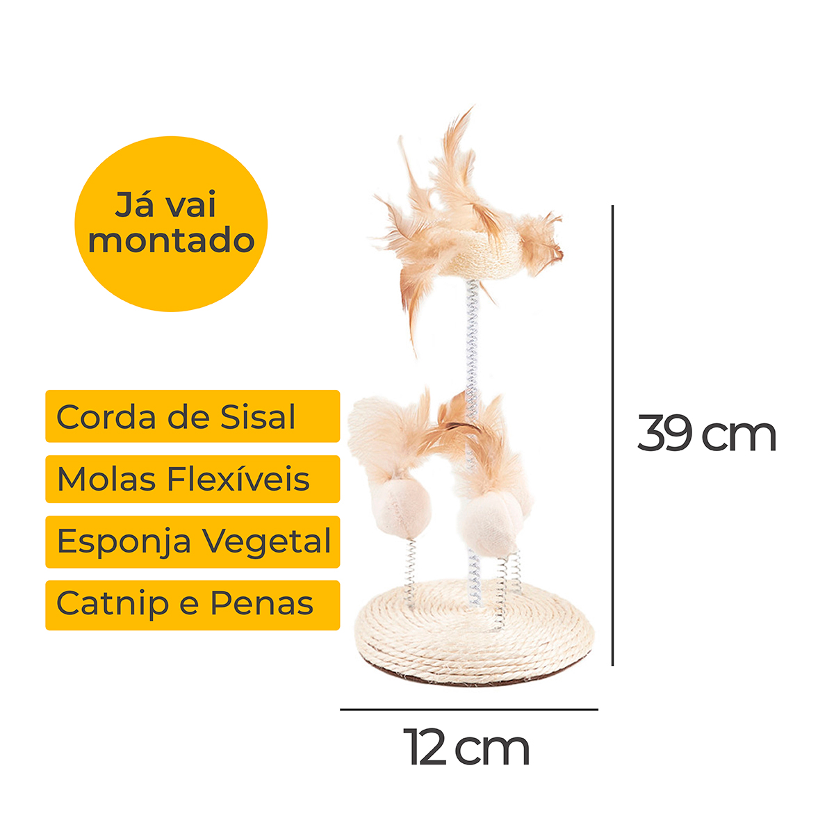 Arranhador Interativo Bolinhas e Penas 25X14 CM — foto 2