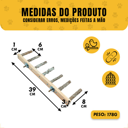Brinquedo Poleiro Escadinha Para Calopsita E Pássaros — foto 8