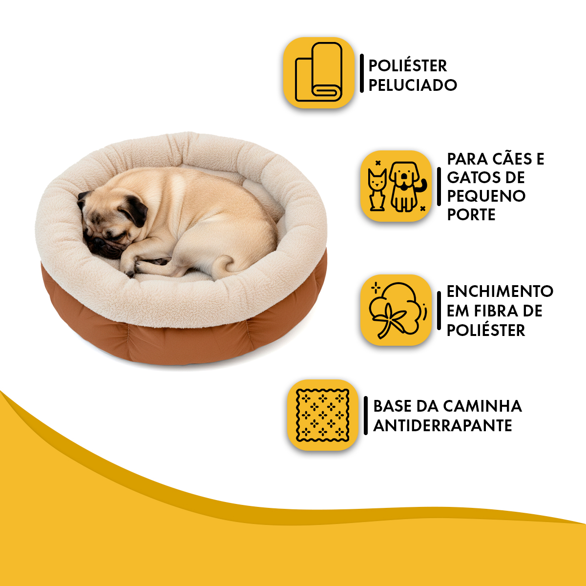 Cama Pet Luxo Ninho -  55 cm compr. x 24 cm Alt.  - BEGE — foto 7