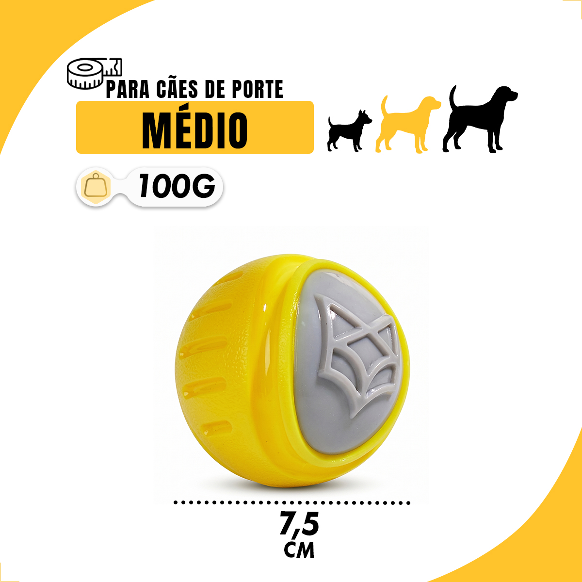Bola Bolinha apito treinamento interativo reforçada Pet M 7,5cm FOFOS — foto 3
