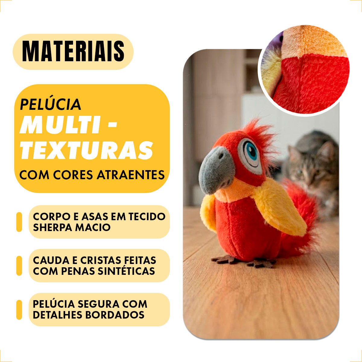 Brinquedo Interativo Som Bolinhas Catnip Aves/Passáros Gatos FOFOS - Tucano — foto 7