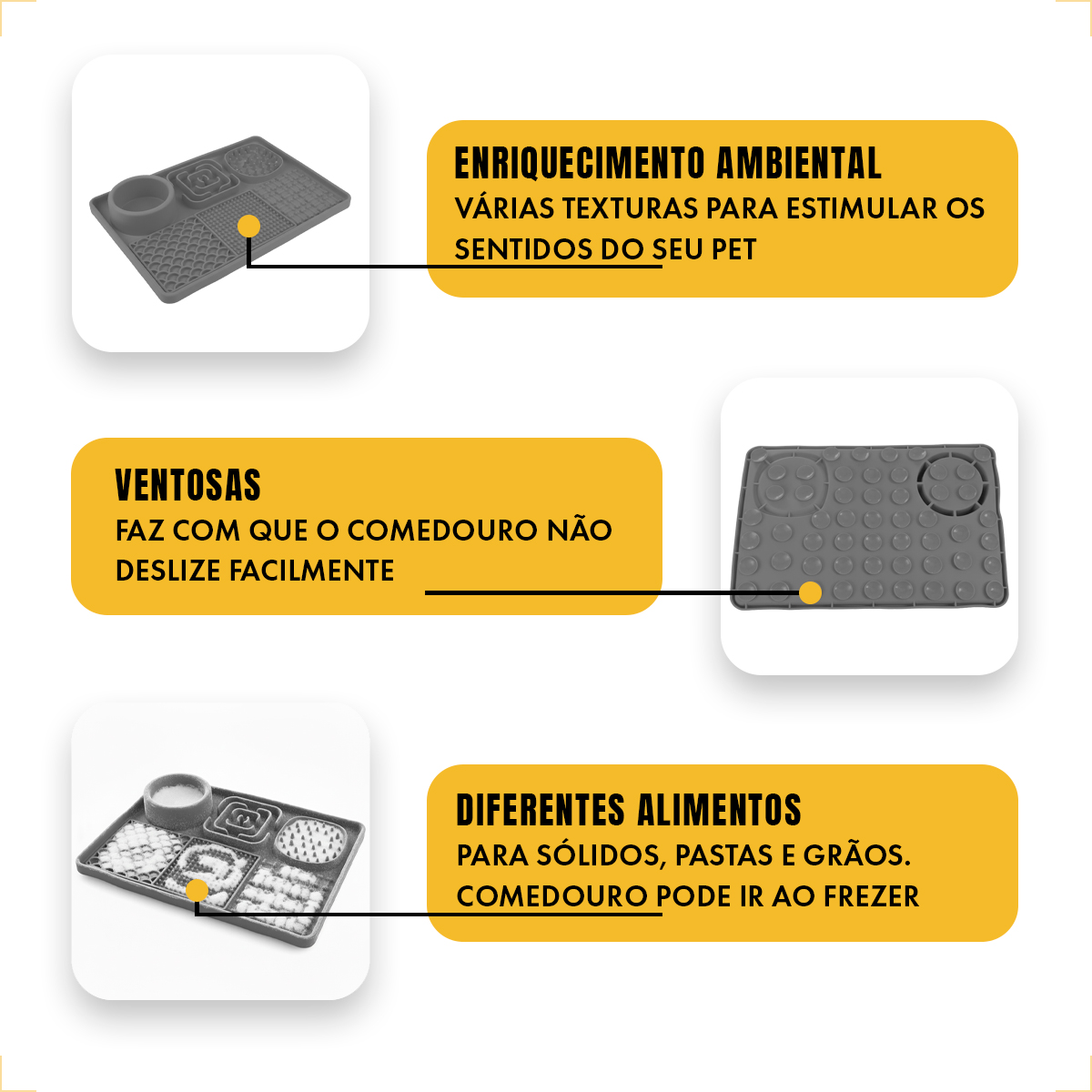 Tapete De Alimentação Lenta Cães E Gatos Com Ventosa Animaux - Cinza — foto 5