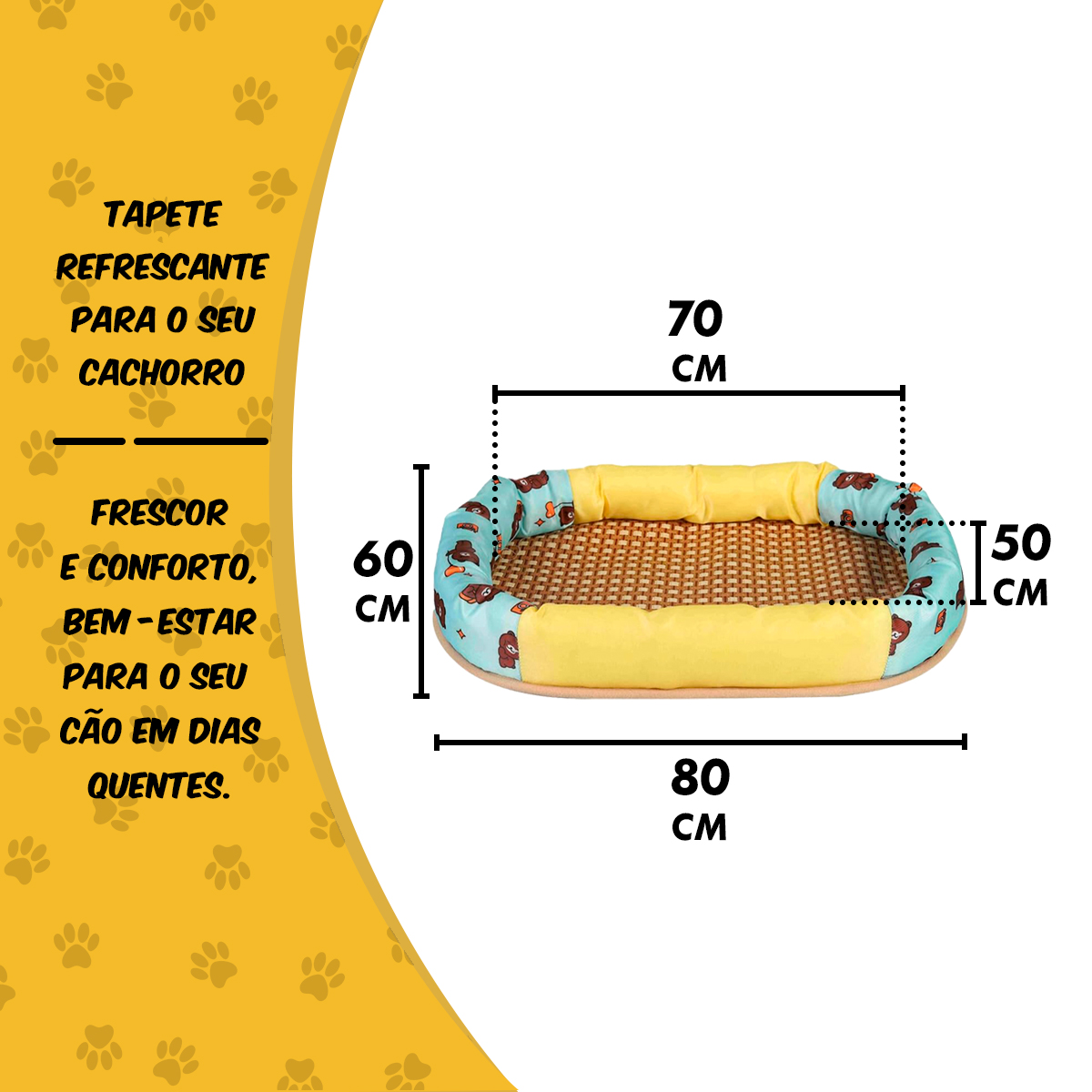 Tapete Oval Refrescante Cães e Gatos GG 80 cm até 9kg — foto 5