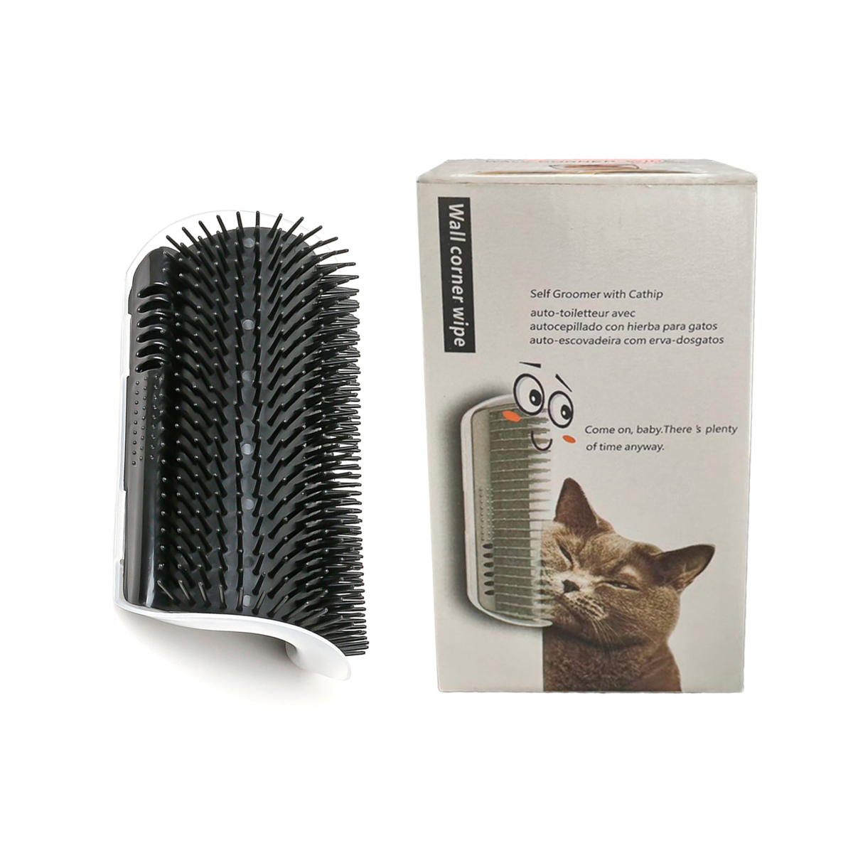 Escova Coçadinha Masssageador Para Gatos - Preto