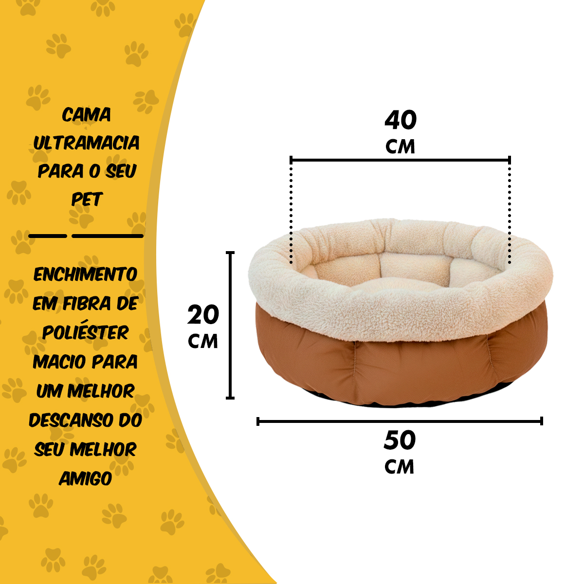 Cama Pet Luxo Ninho -  55 cm compr. x 24 cm Alt.  - BEGE — foto 5