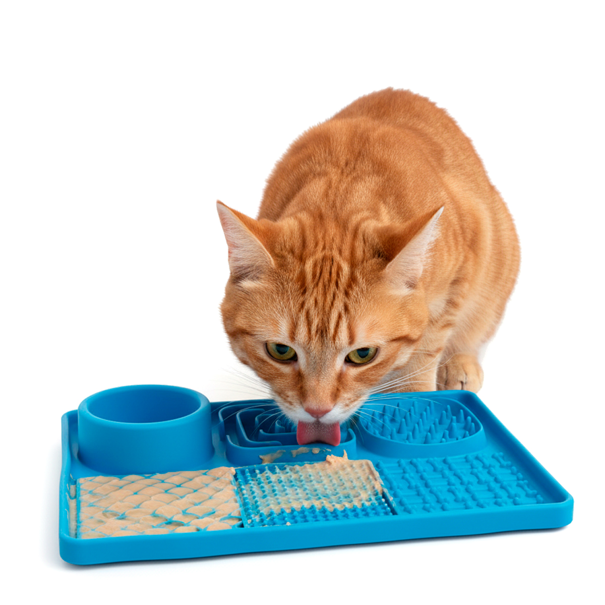 Tapete De Alimentação Lenta Cães E Gatos Com Ventosa Animaux - Azul-escuro — foto 6