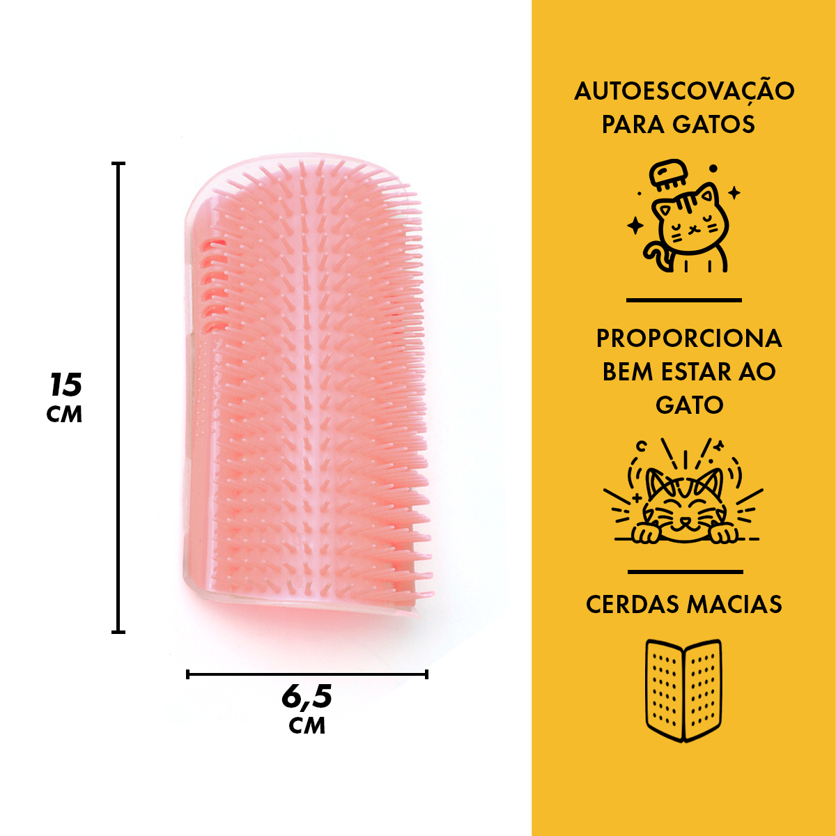 Escova Coçadinha Masssageador Para Gatos - Rosa — foto 4