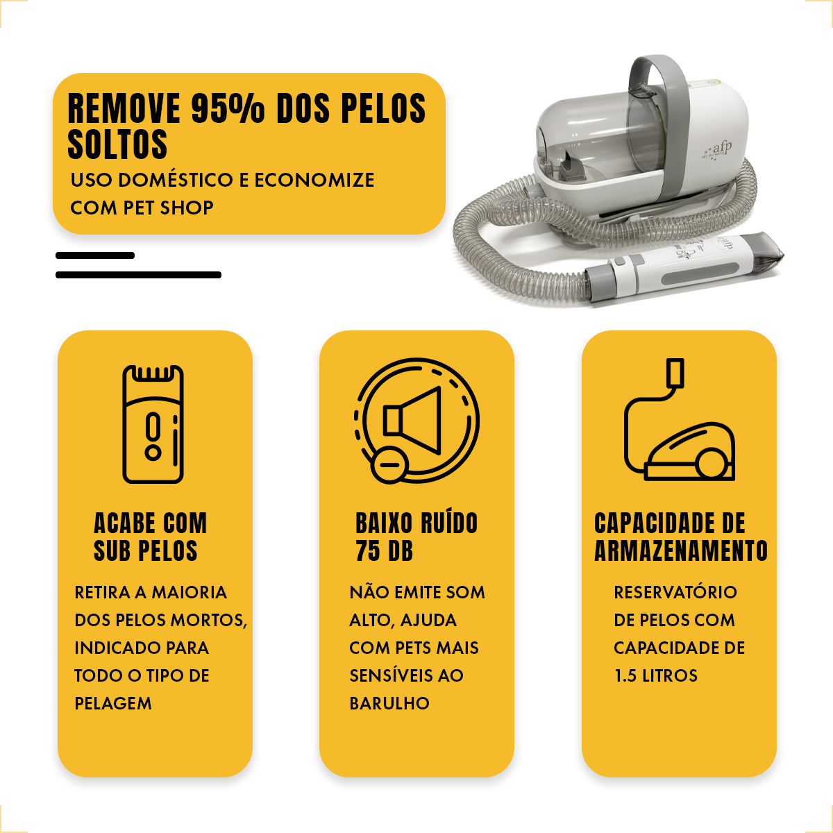 Máquina de Tosa Pet Portátil Sistema De Aspiração  - 220V — foto 5