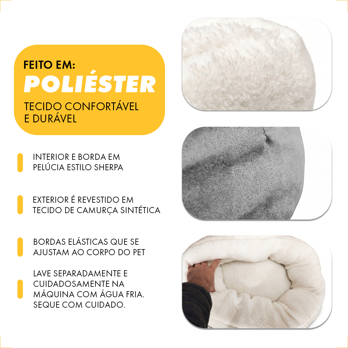 Cama Pet Luxo Donut - 50 cm Comp. x 25 cm  Alt. - CINZA — foto 5