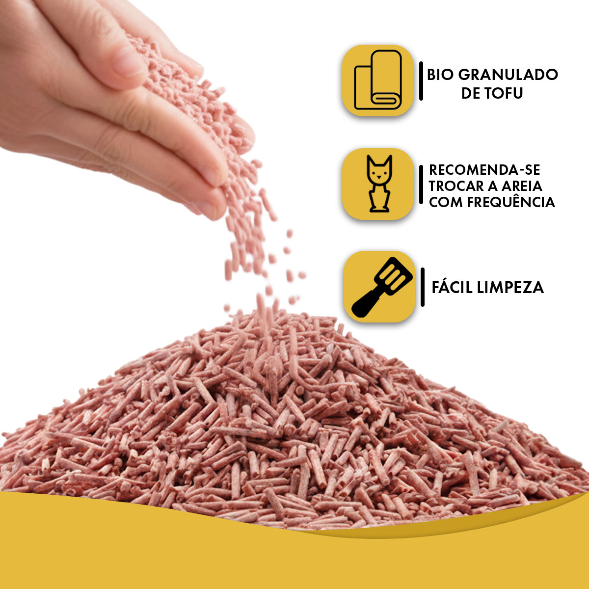 Granulado Biodegradável De Tofu Areia Banheiro  Sanitário de Gato 2kg PÊSSEGO P3T — foto 6